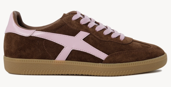 **Pre-Order** Approx. Delivery mid April - Goodsole Crossroads Suede Sneaker - Coffee/Candypink
