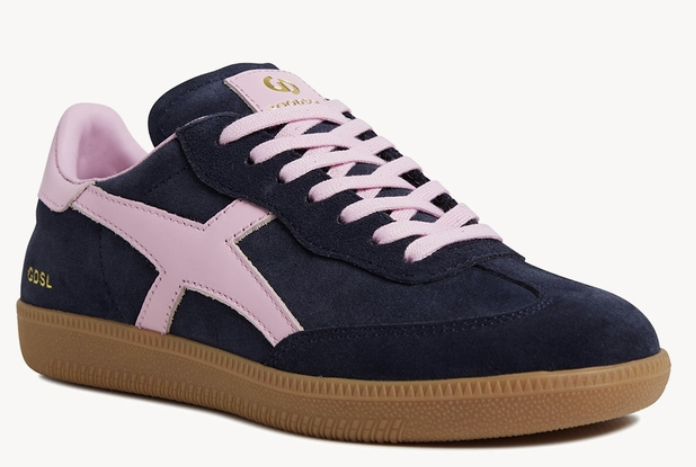 **Pre-Order** Approx. Delivery mid April - Goodsole Crossroads Suede Sneaker - Navy/Pink