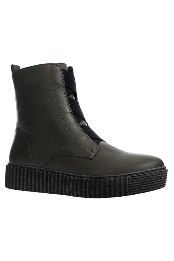 Alfie & Evie Date Leather Boot - Khaki