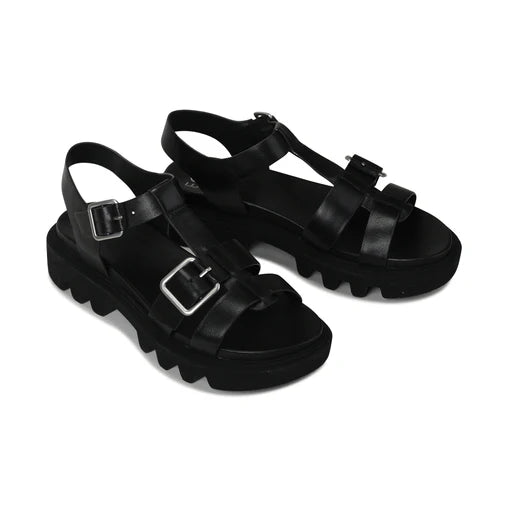 EOS Flic Leather Sandal - Black