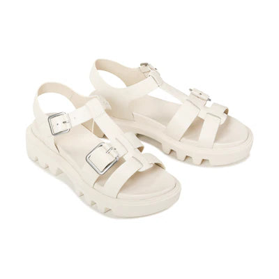 EOS Flic Leather Sandal - Bone