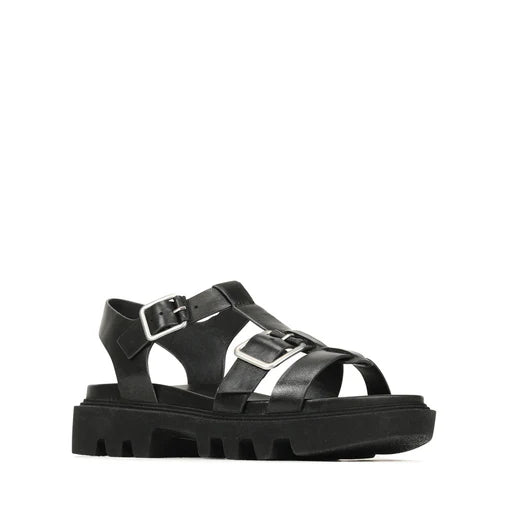EOS Flic Leather Sandal - Black