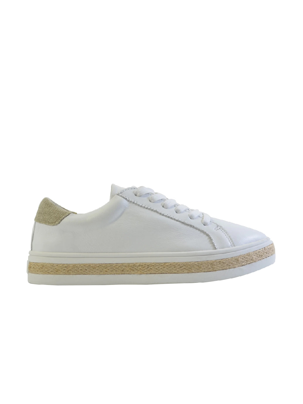 Alfie & Evie Princeton Linen Trim Sneaker - White