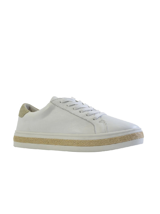 Alfie & Evie Princeton Linen Trim Sneaker - White