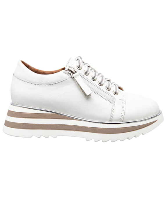 Alfie & Evie 'Hosting' Platform Leather Sneaker - White