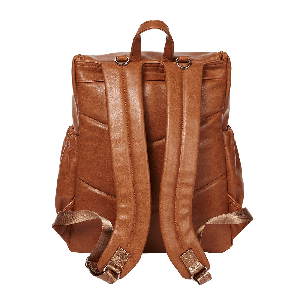 OiOi Faux Leather Nappy Backpack - Tan