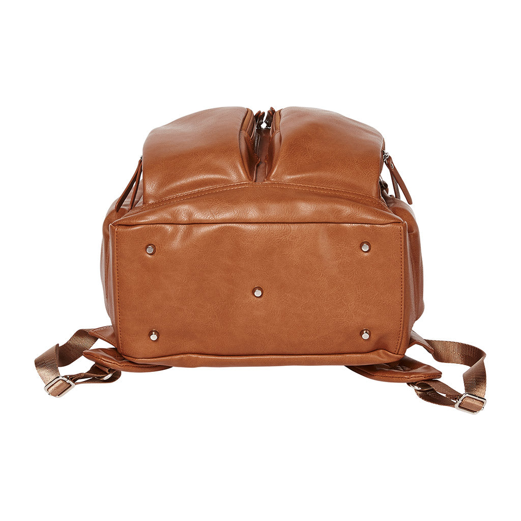 OiOi Faux Leather Nappy Backpack - Tan