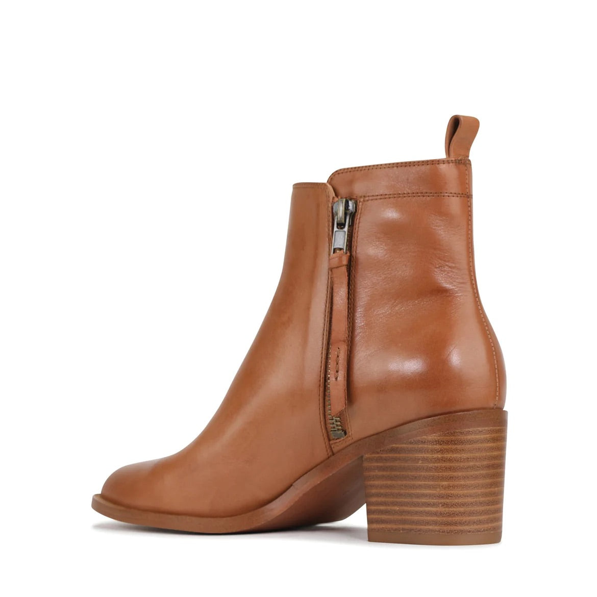 EOS Ciara Women's Leather Mid-heel Boot - Brandy
