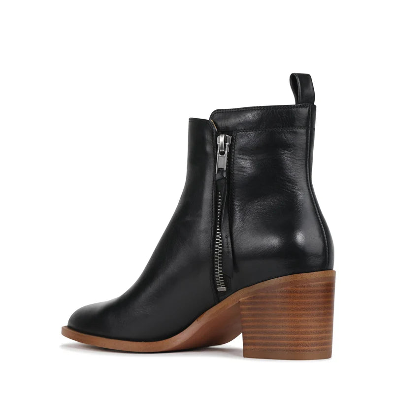 EOS Ciara Leather Ankle Boots - Black