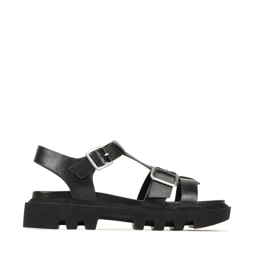 EOS Flic Leather Sandal - Black