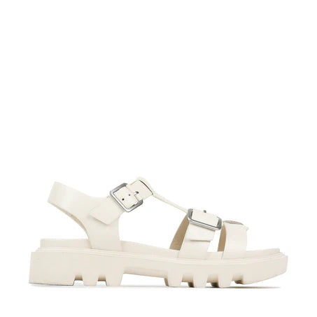 EOS Flic Leather Sandal - Bone