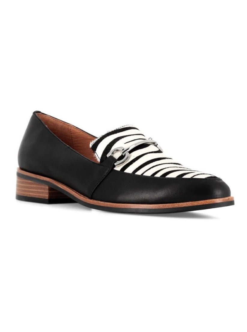 Bresley Royal Leather Loafer Shoe - Black Zebra