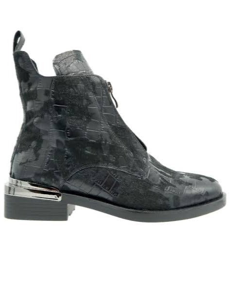 Bresley Sting Leather Boot Black Mottle - Black