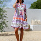 Sylvie Cotton Mediterranean Dress - White Multi