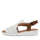 Django & Juliette Madis Leather Sandal - White/Dark Tan