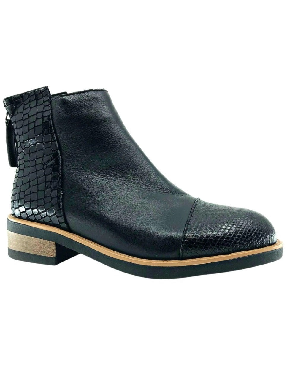 Bresley Duck Leather Boot - Black multi