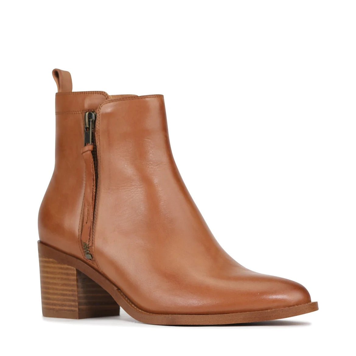 EOS Ciara Women's Leather Mid-heel Boot - Brandy