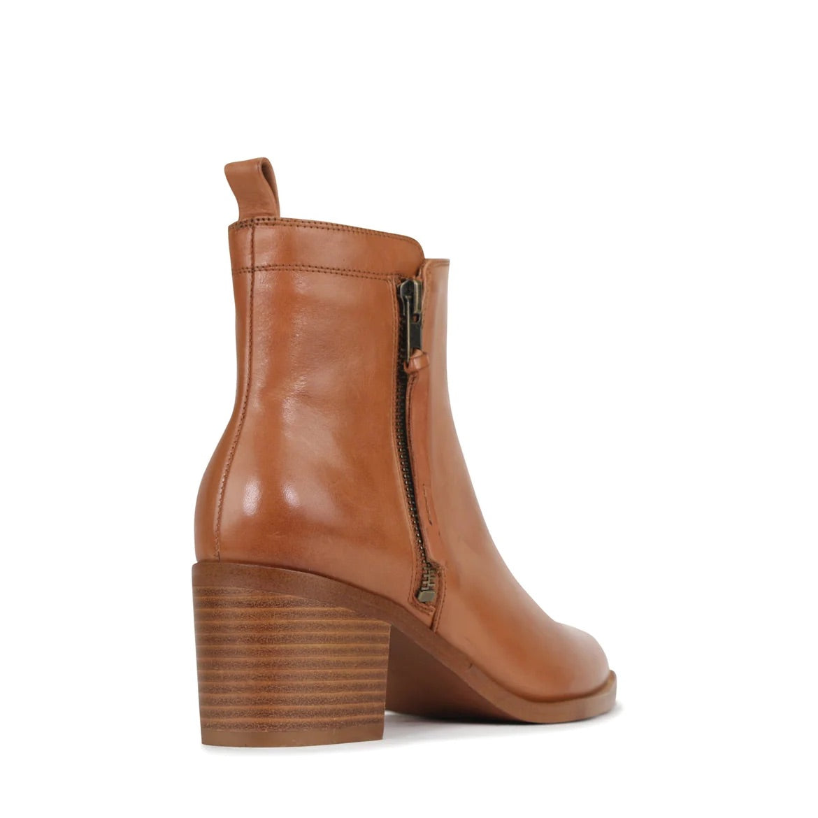 EOS Ciara Women's Leather Mid-heel Boot - Brandy