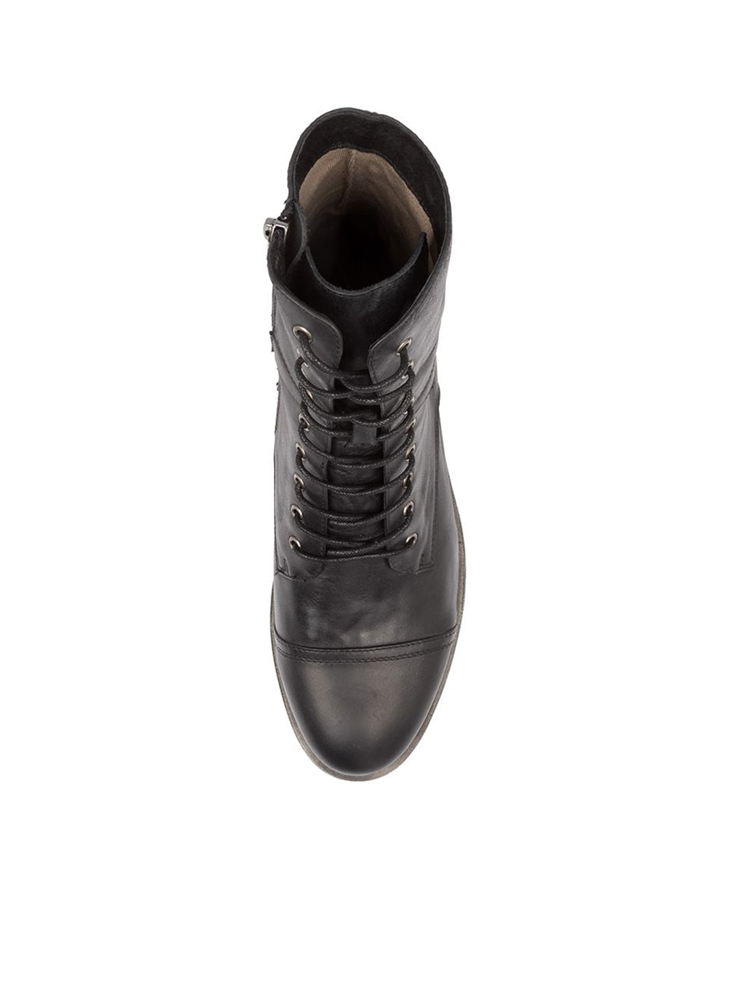 Django and Juliette Mekhi Leather Military Lace-up Boot - Black